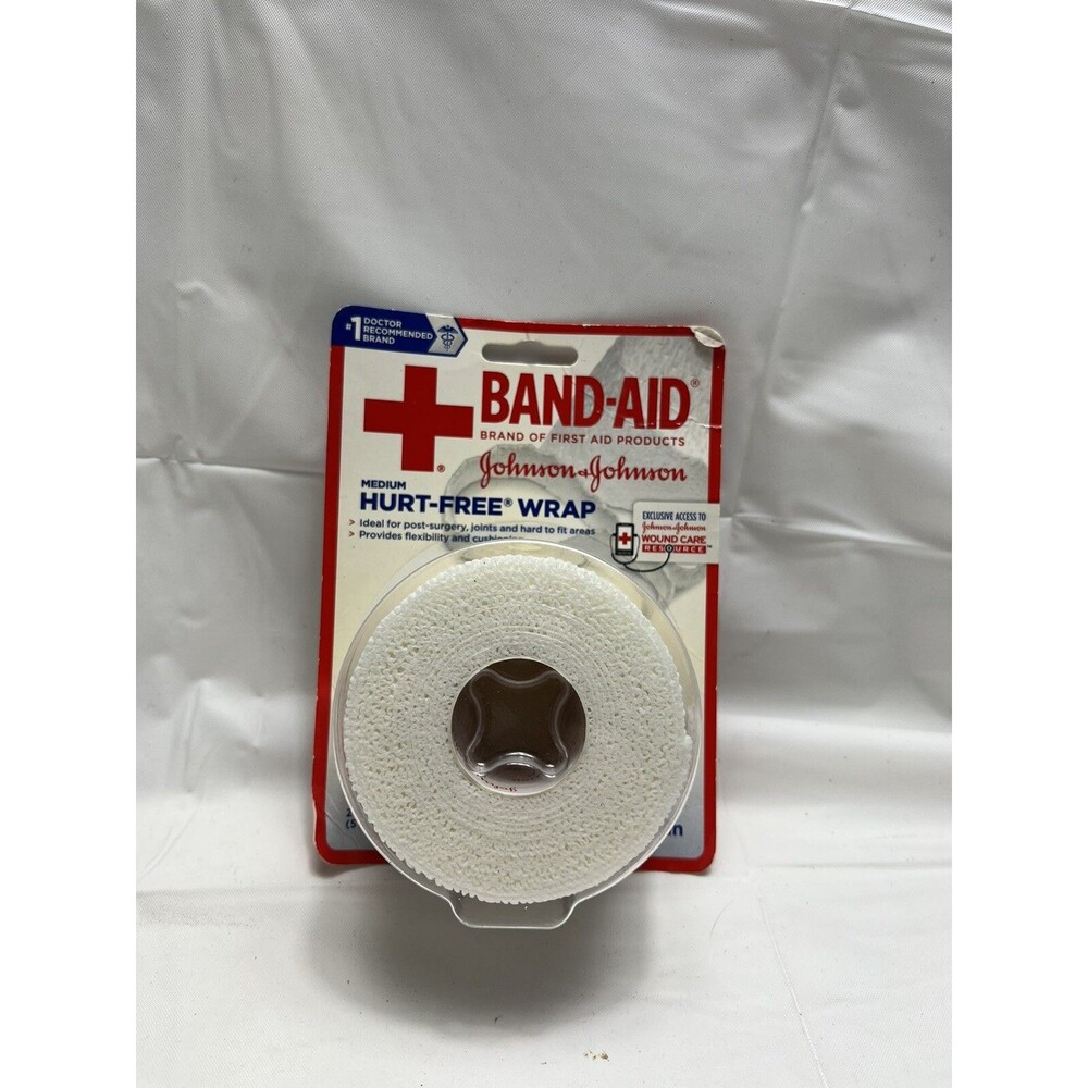 BAND-AID Brand Hurt-Free Wrap Cushioned Flexibility & Painless Removal. Sealed!